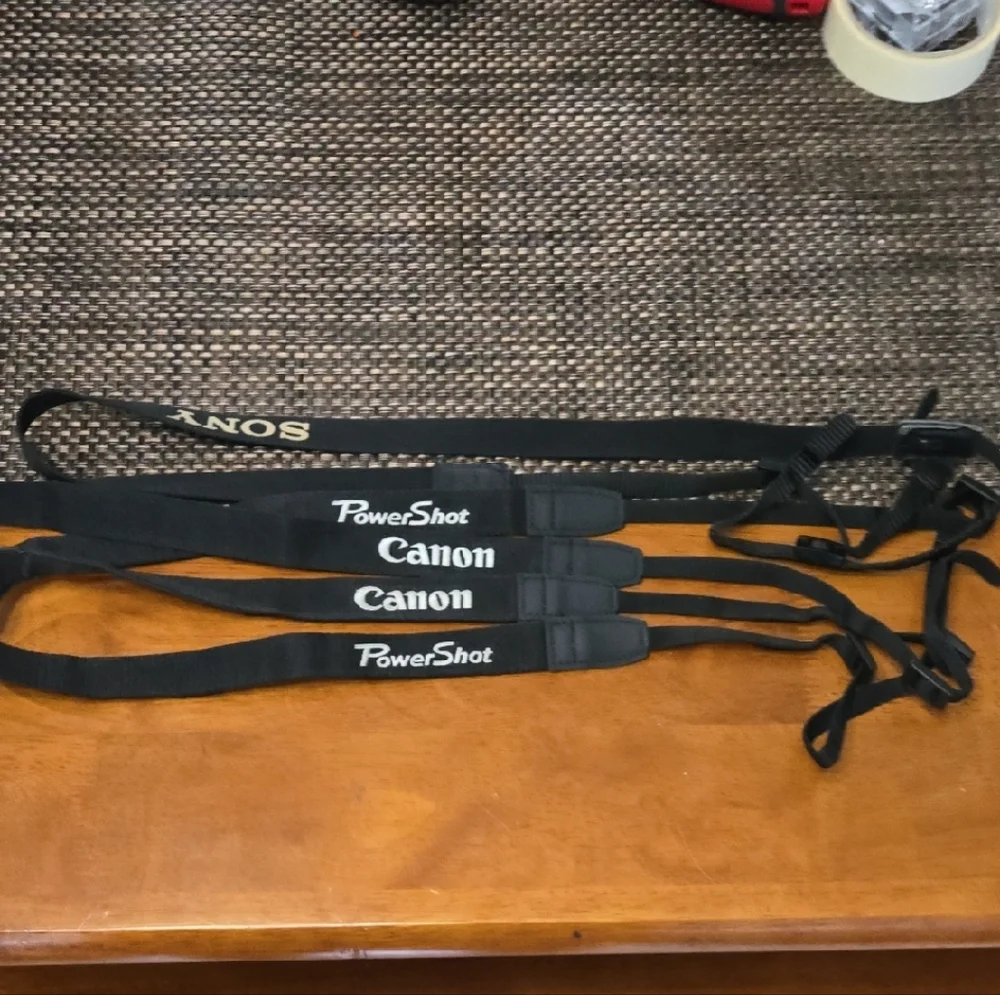 Canon And Sony PowerShot Black Camera Straps